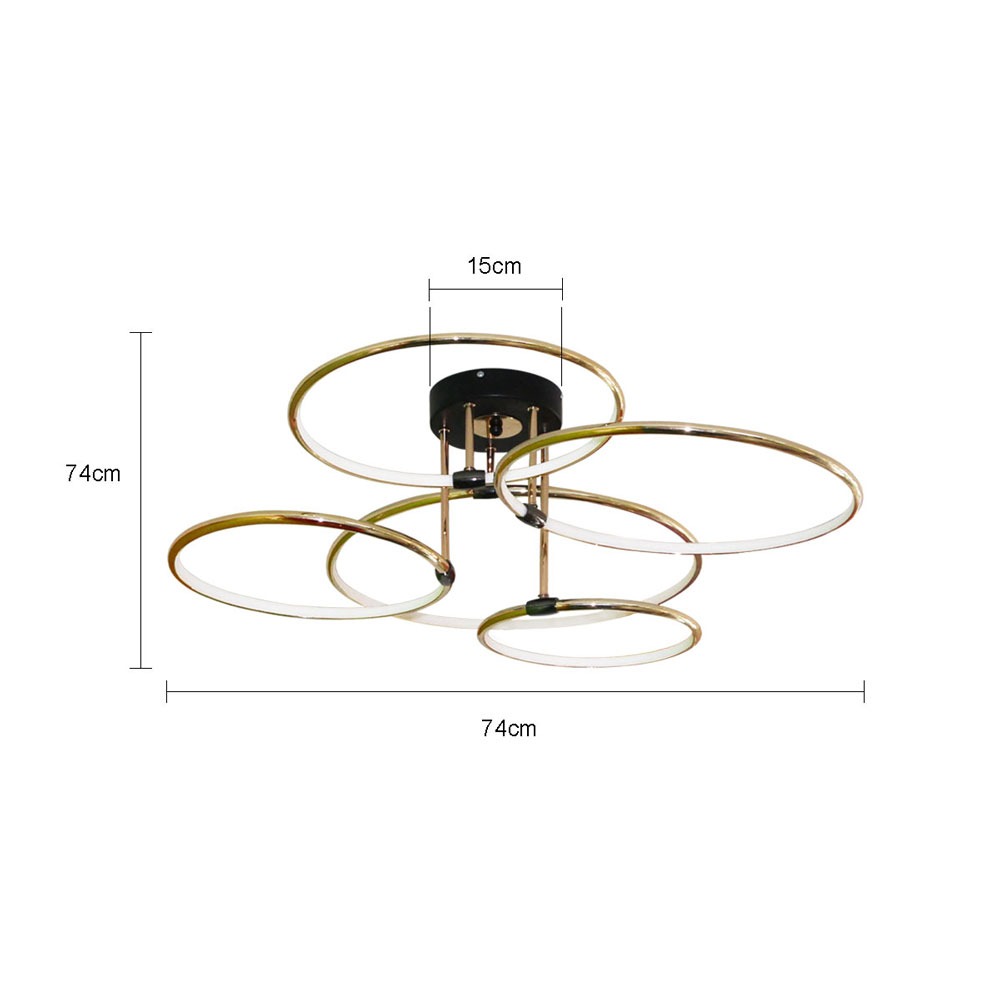 Lámpara de Techo 4 Anillos 80W