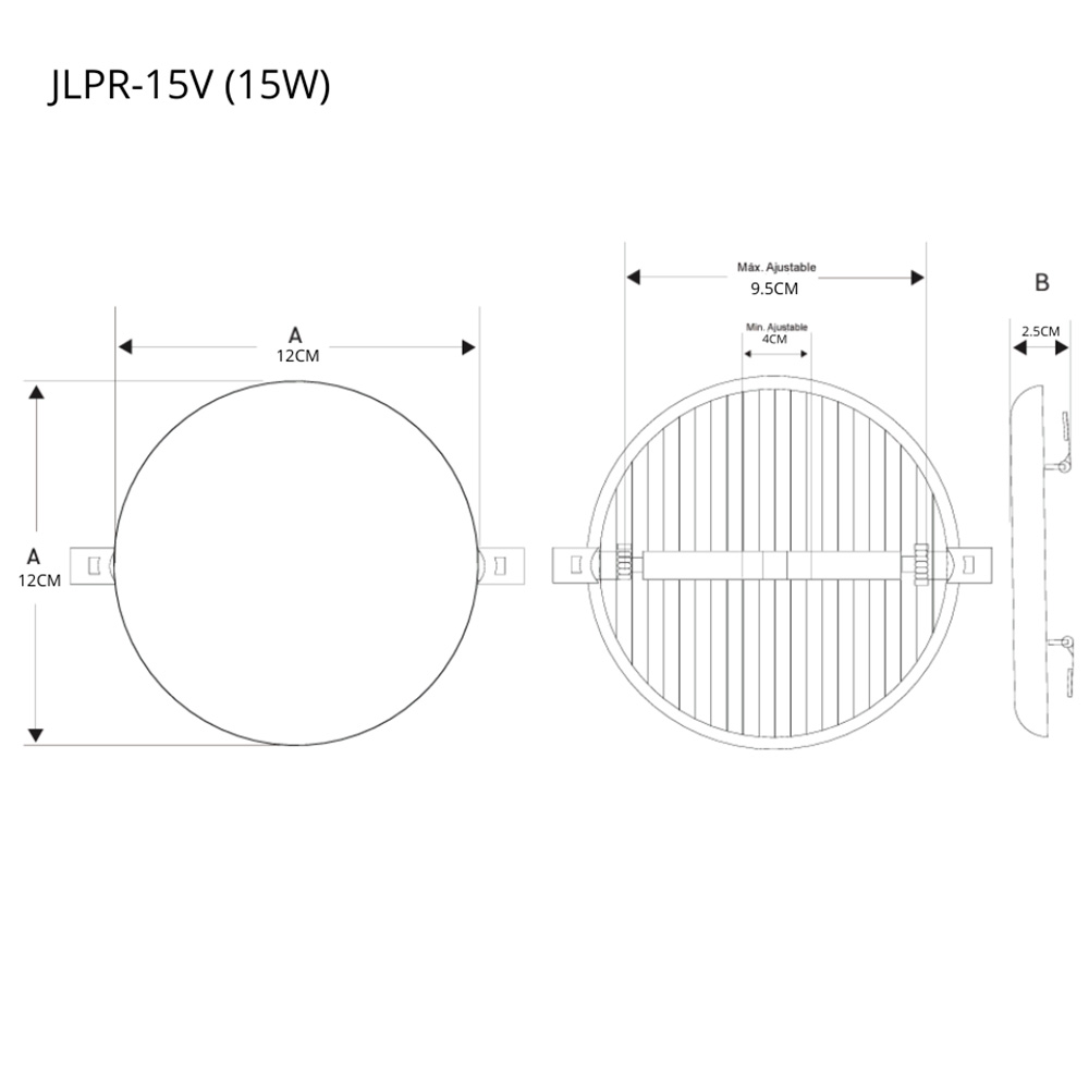 Panel LED redondo sin marco