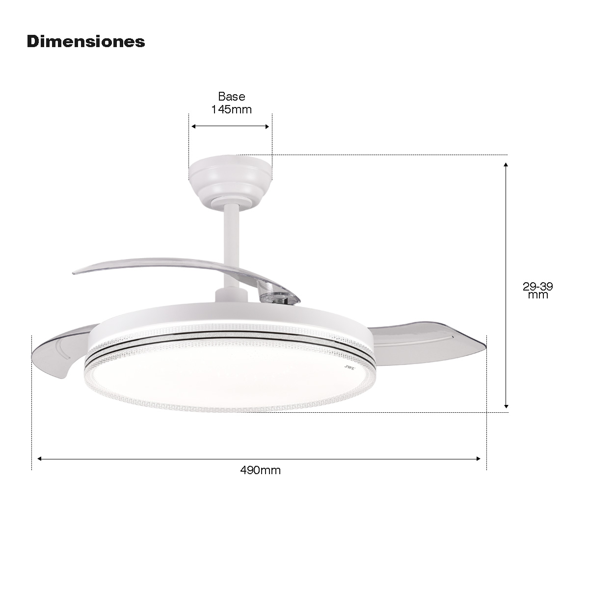 Ventilador de Techo con aspac retráctiles