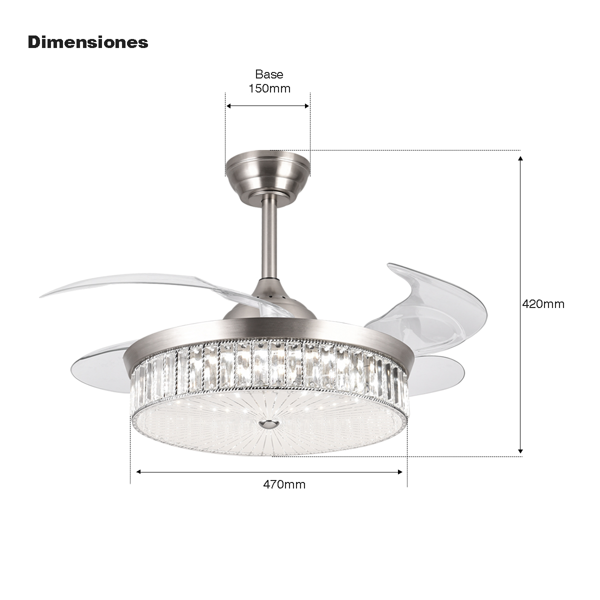 Ventilador de Techo con aspas retráctiles